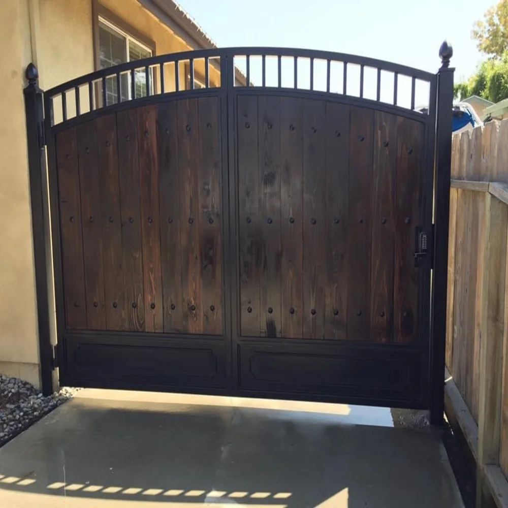 Wooden Gate with Yellow Wall
